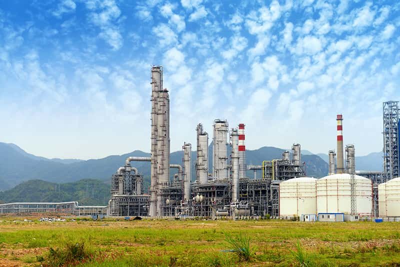 landscape with gas and oil industry